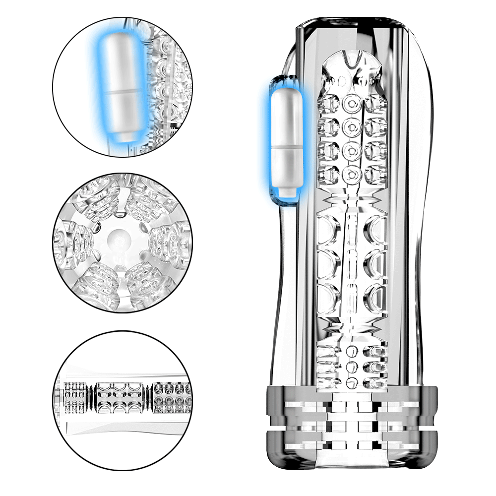 Male Endurance Trainer Masturbator Cup Transparent Soft Silicone Realistic Vagina Design Adult Pleasure Toy - 5
