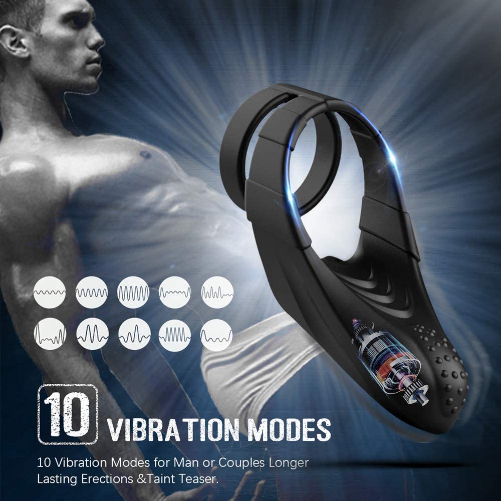 10mode Male Vibrating Cock Ring Automatic Training Device Penis Delay Enhancer Mens Masturbator Gay Sex Toy - 1