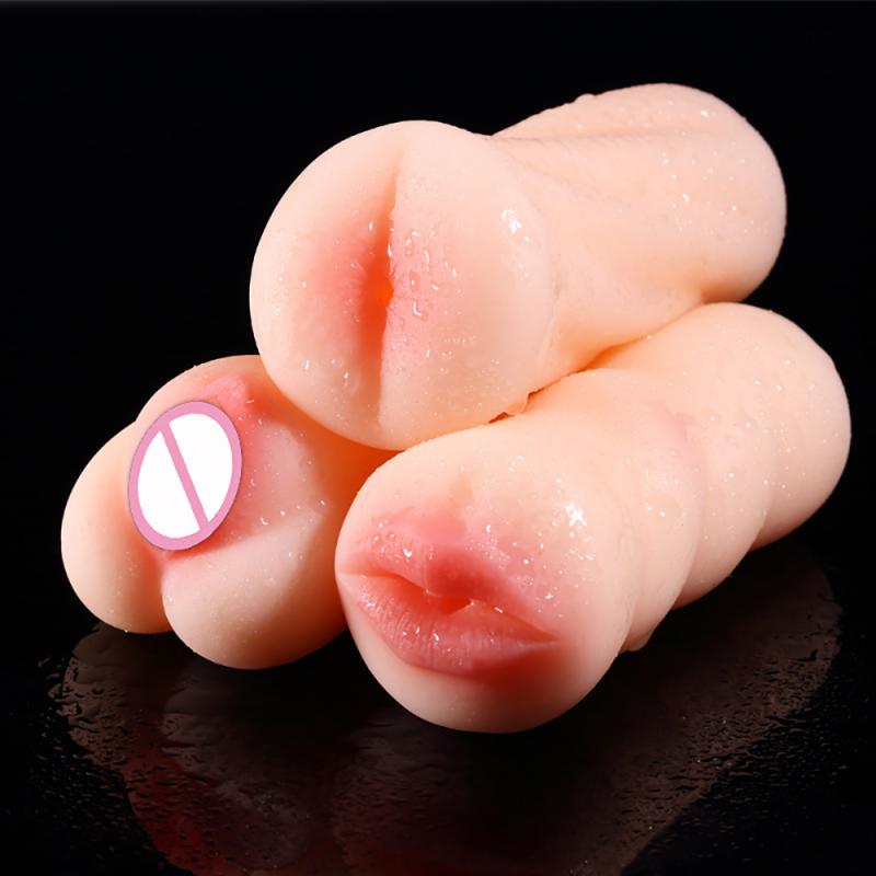 Mens Pleasure Enhancer Silicone Masturbation Cup With Vaginal Oral Anal Simulators Adult Sex Toy Vibrator - 2