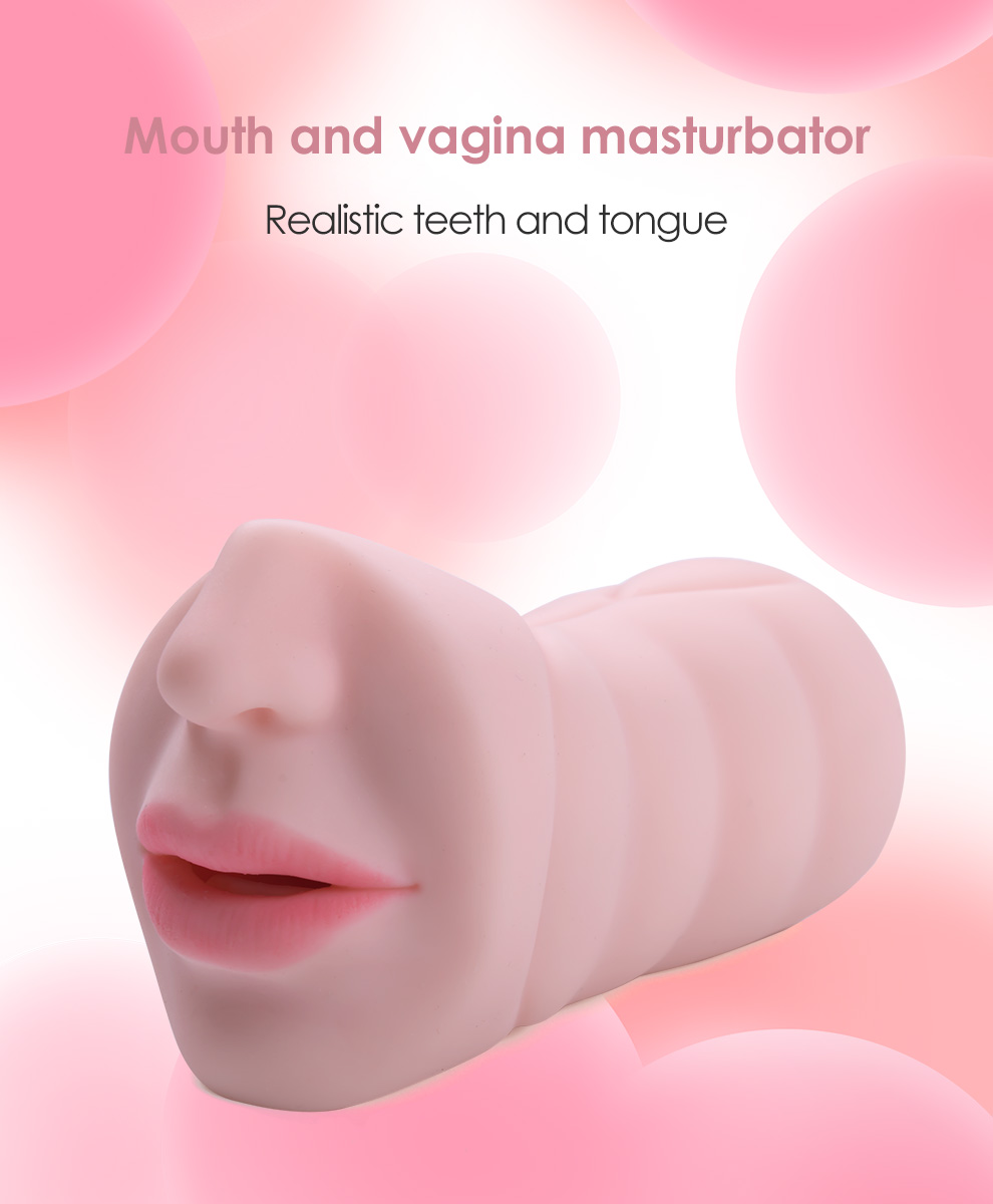 Zemalia Mens Dual Stimulation Silicone Masturbator Realistic Vagina And Oral Sex Vibrator Toy - 1