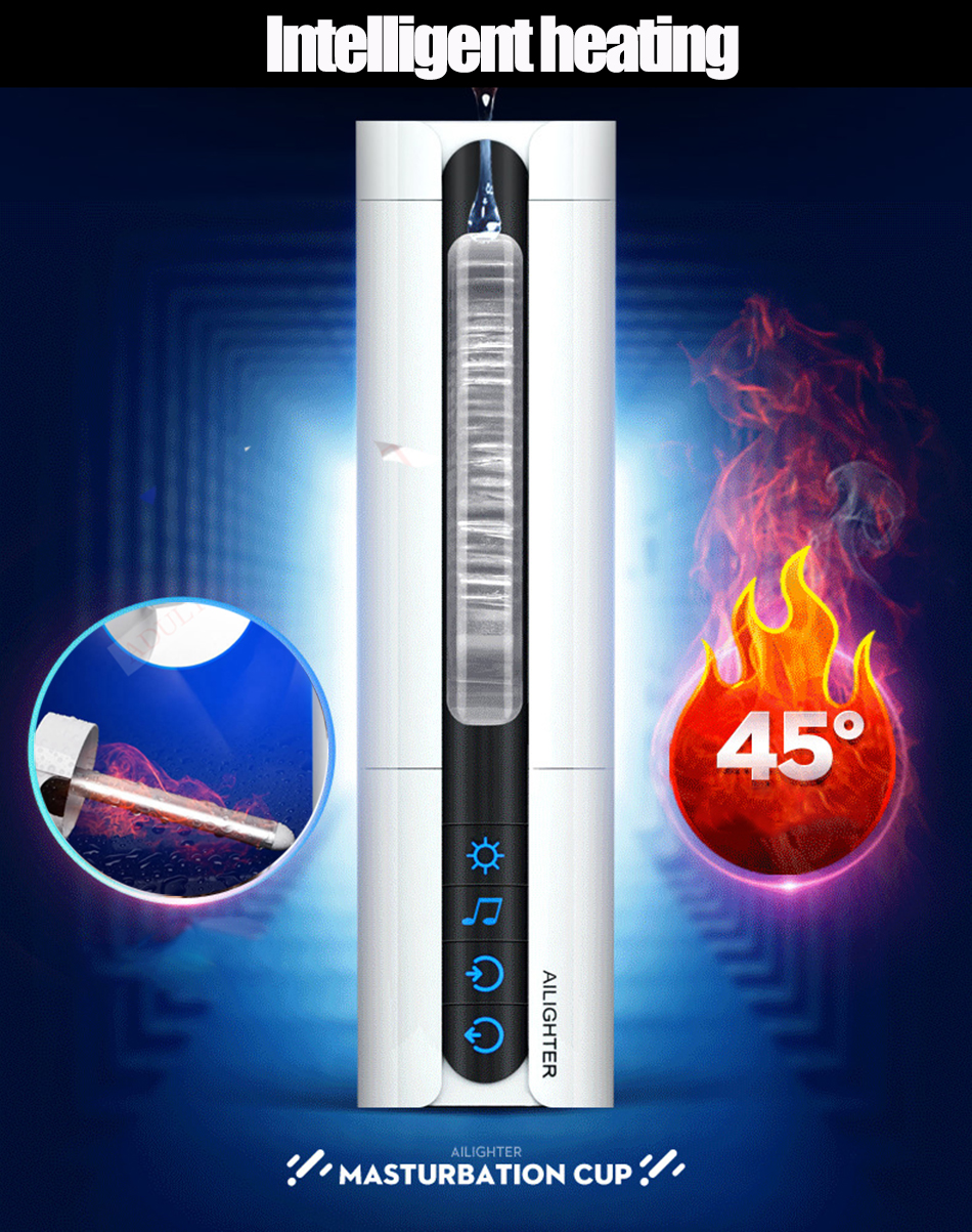 Advanced Interactive Voice Control Male Masturbator Heating Vibrating Function Realistic Artificial Vagina Pleasure Sex Machine - 6