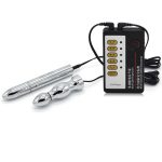 Female Electric Shock 100mm Anal Plug & 140mm Pussy Player Orgasm Toy Medical Themed Physical Therapy Product I9-100