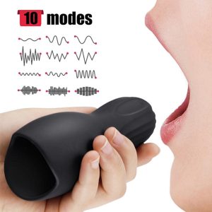 10 Penis Male Masturbator Vibrator Oral Sex Massager Toys For Men - 2