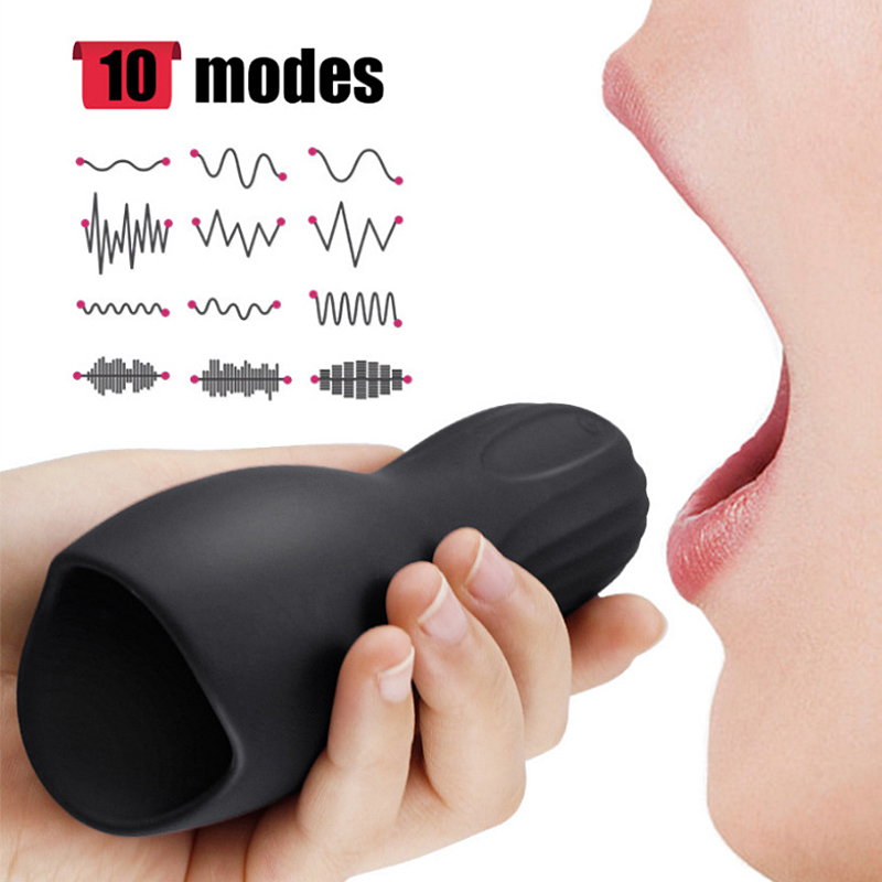 10function Male Masturbator Vibrating Penis Massager Oral Sex Simulation Toy For Men - 4