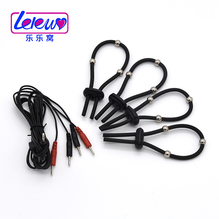 Male Electrostimulation Penis Ring Electric Shock Cock Massager Sensual Pleasure Masturbator Toy For Men - 3