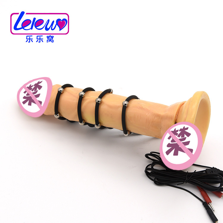 Male Electrostimulation Penis Ring Electric Shock Cock Massager Sensual Pleasure Masturbator Toy For Men - 5