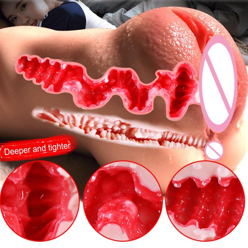 3d Rubber Vagina Realistic Male Masturbator Sex Toys For Men Artificial Adults Intimate Real Pocket Pussy - 2