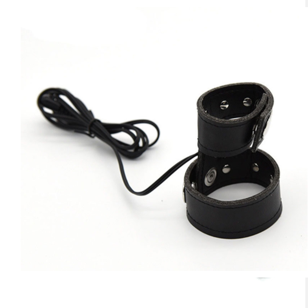 Electrostimulation Leather Male Enhancer Adjustable Cock Cage And Ball Harness Bdsm Cosplay Sex Toy Accessory - 2