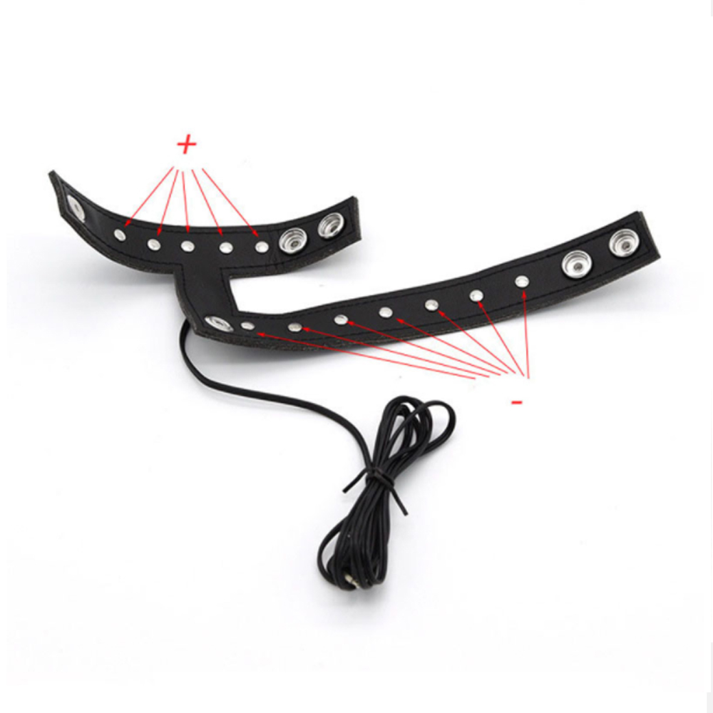 Electrostimulation Leather Male Enhancer Adjustable Cock Cage And Ball Harness Bdsm Cosplay Sex Toy Accessory - 3