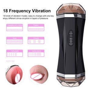 Two Automatic Male Masturbator Blowjob Pussy Sucking Realistic Vagina Sex Machine Aircraft Cup Oral Toys For Men - 2