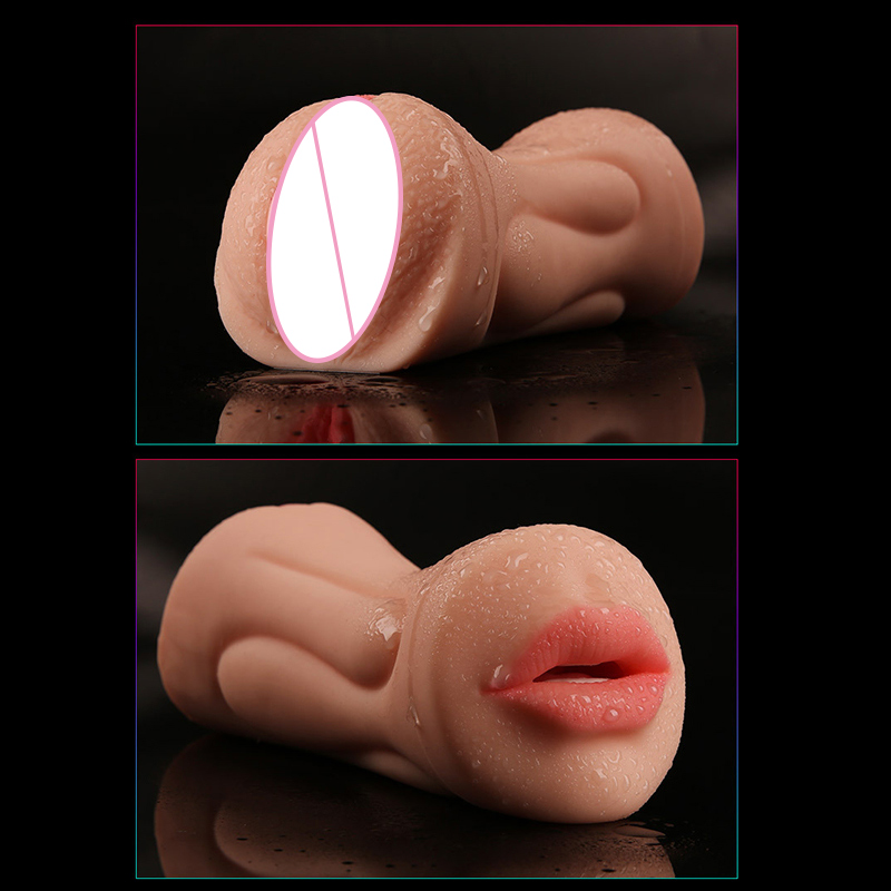 3d Realistic Silicone Male Masturbator Cup Deep Throat Penis Massager Mens Adult Sex Toy Vagina And Mouth Texture - 2