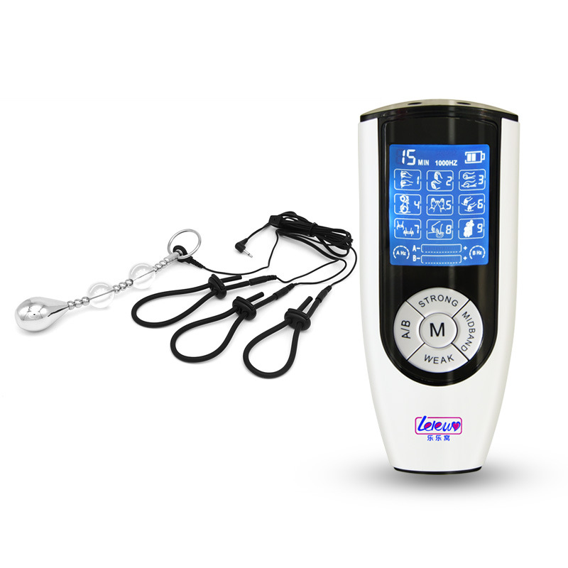 Male Pleasure Ring Electric Shock Therapy Massager Electro Stimulation Device Enhancer For Male Masturbation Medical Grade Adult Toy - 1