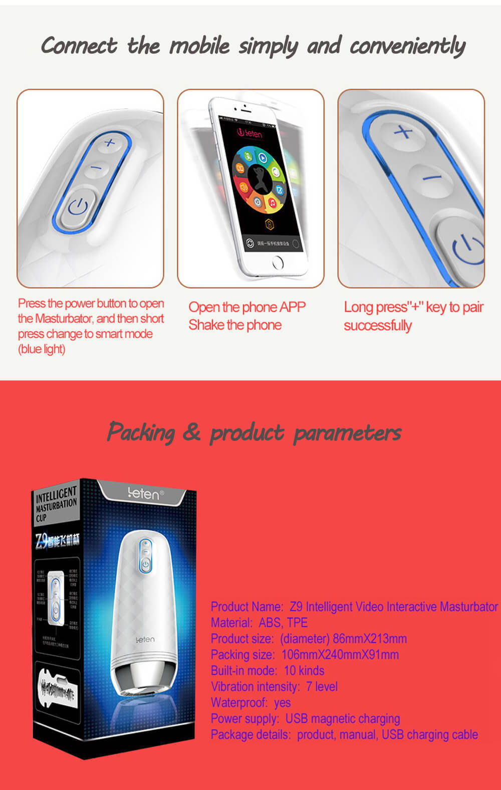 Leten Z9 Advanced Male Masturbator Usb Rechargeable 4d Artificial Vagina Interactive Appcontrol Adult Pleasure Toy For Men - 10