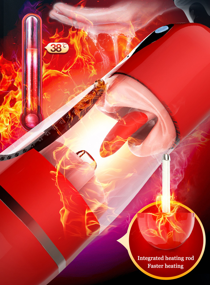 Realistic Male Masturbator Cup With Heating Vibrator Voice Features Ultimate Penis Massage Oral Sex Toy - 9