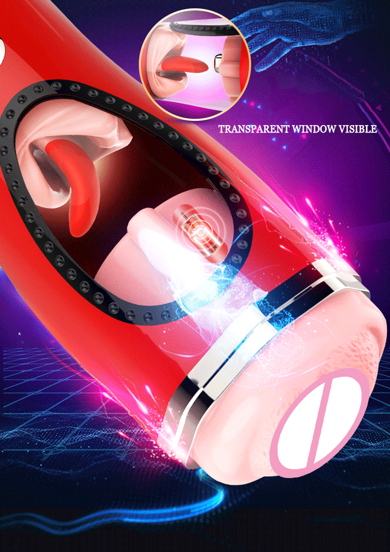 Realistic Male Masturbator Cup With Heating Vibrator Voice Features Ultimate Penis Massage Oral Sex Toy - 5