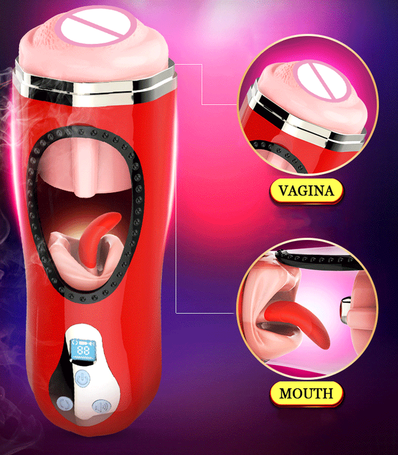 Realistic Male Masturbator Cup With Heating Vibrator Voice Features Ultimate Penis Massage Oral Sex Toy - 2