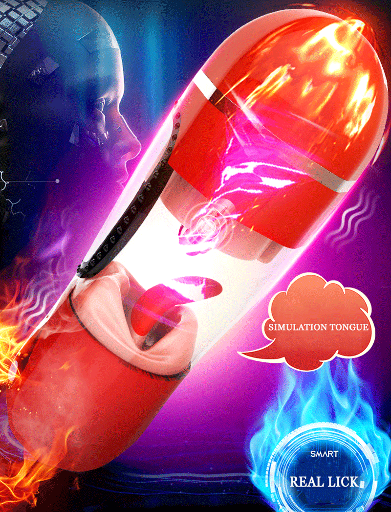 Realistic Male Masturbator Cup With Heating Vibrator Voice Features Ultimate Penis Massage Oral Sex Toy - 1
