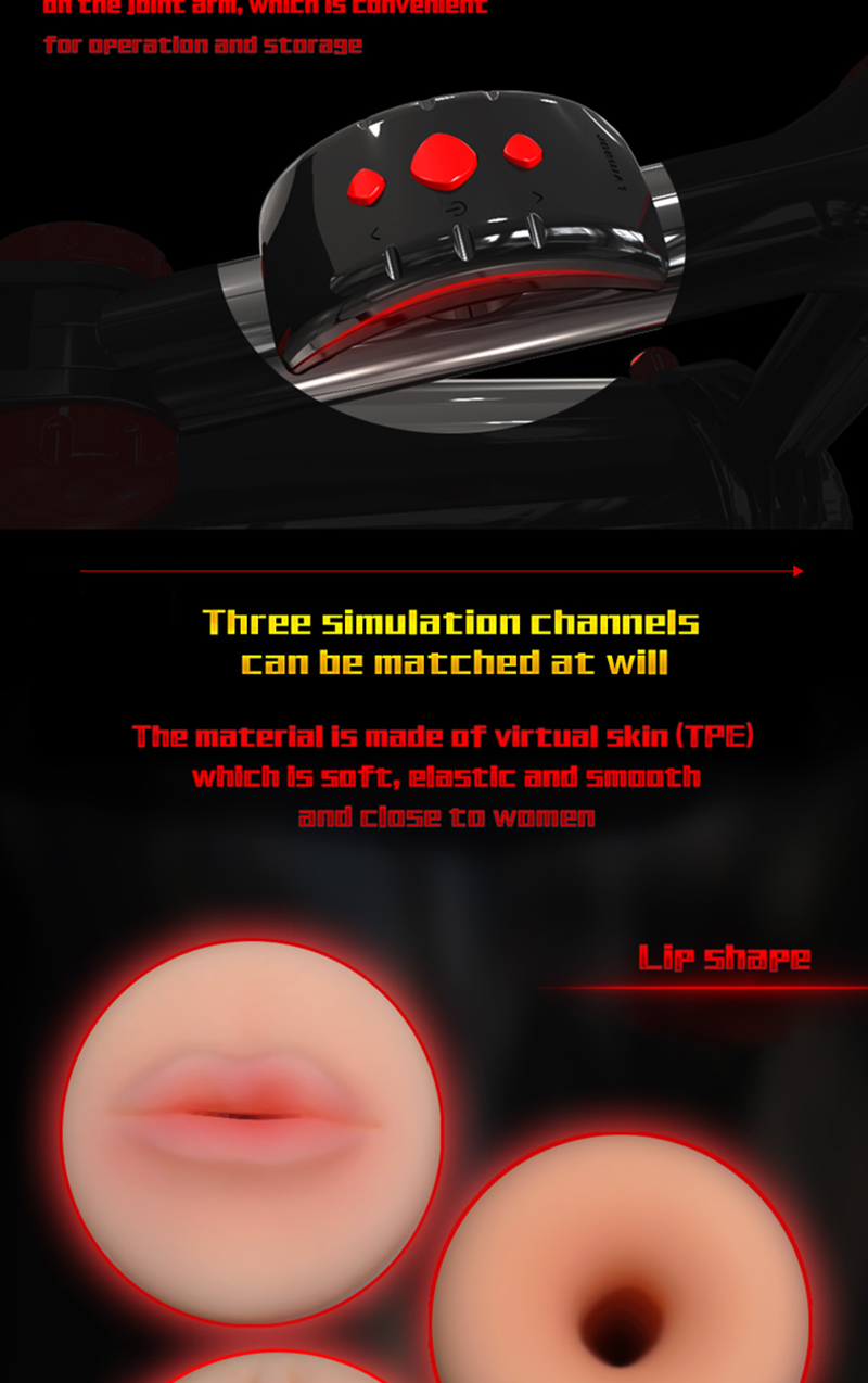 Deluxe Mens Autotelescopic Adjustable Arm Masturbator Tpe Vagina Male Pleasure Aircraft Cup Intimate Massager Sex Toy - 6