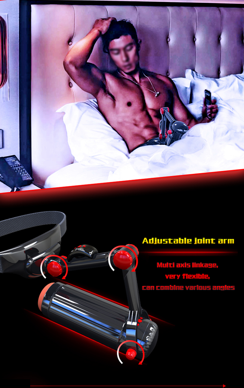 Deluxe Mens Autotelescopic Adjustable Arm Masturbator Tpe Vagina Male Pleasure Aircraft Cup Intimate Massager Sex Toy - 4