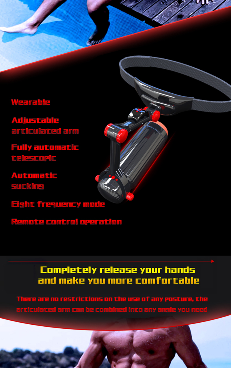 Deluxe Mens Autotelescopic Adjustable Arm Masturbator Tpe Vagina Male Pleasure Aircraft Cup Intimate Massager Sex Toy - 2
