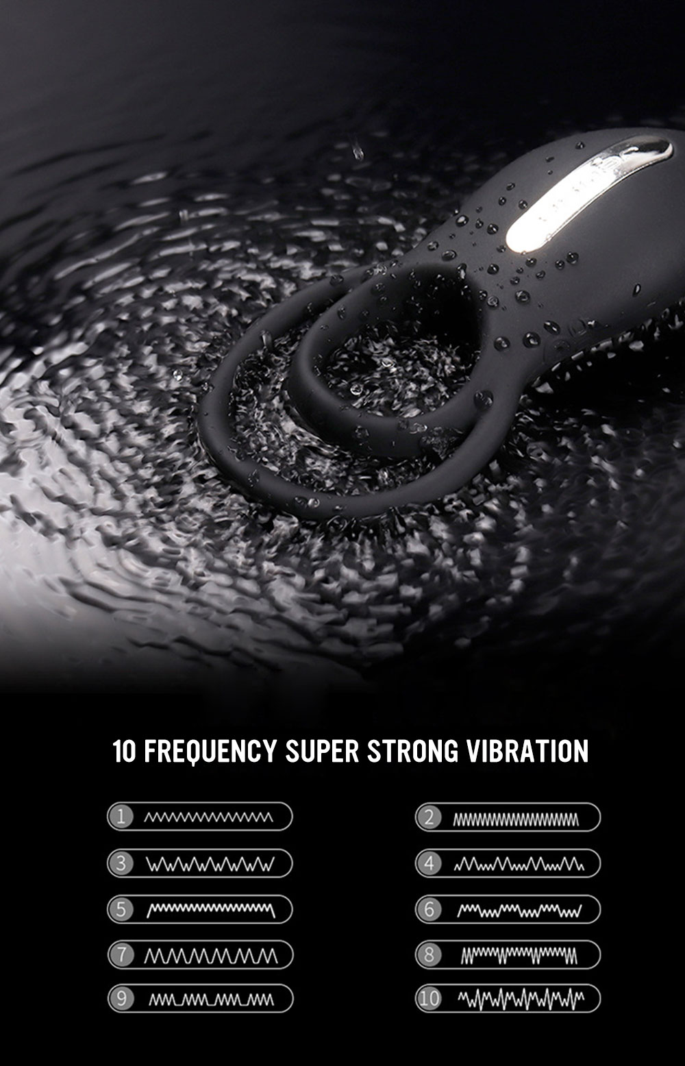 Silicone Penis Vibrator Rings 10speed Wireless Remote Male Enhancer Longer Lasting Cock Vibrator Ring Adult Massager Sex Toy - 4