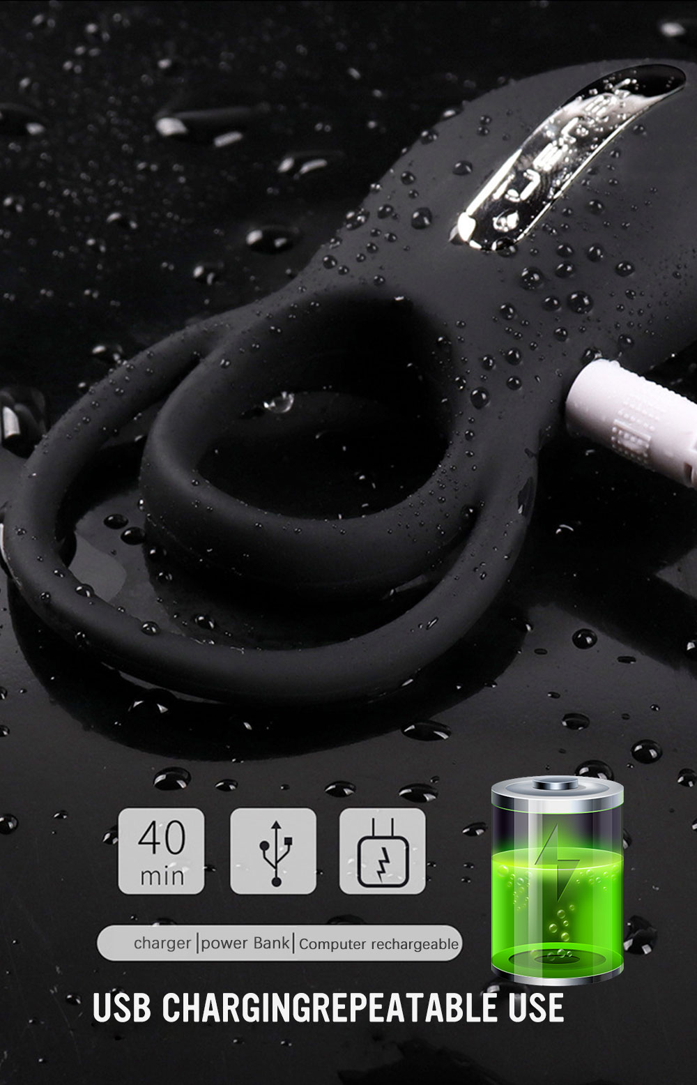 Silicone Penis Vibrator Rings 10speed Wireless Remote Male Enhancer Longer Lasting Cock Vibrator Ring Adult Massager Sex Toy - 3