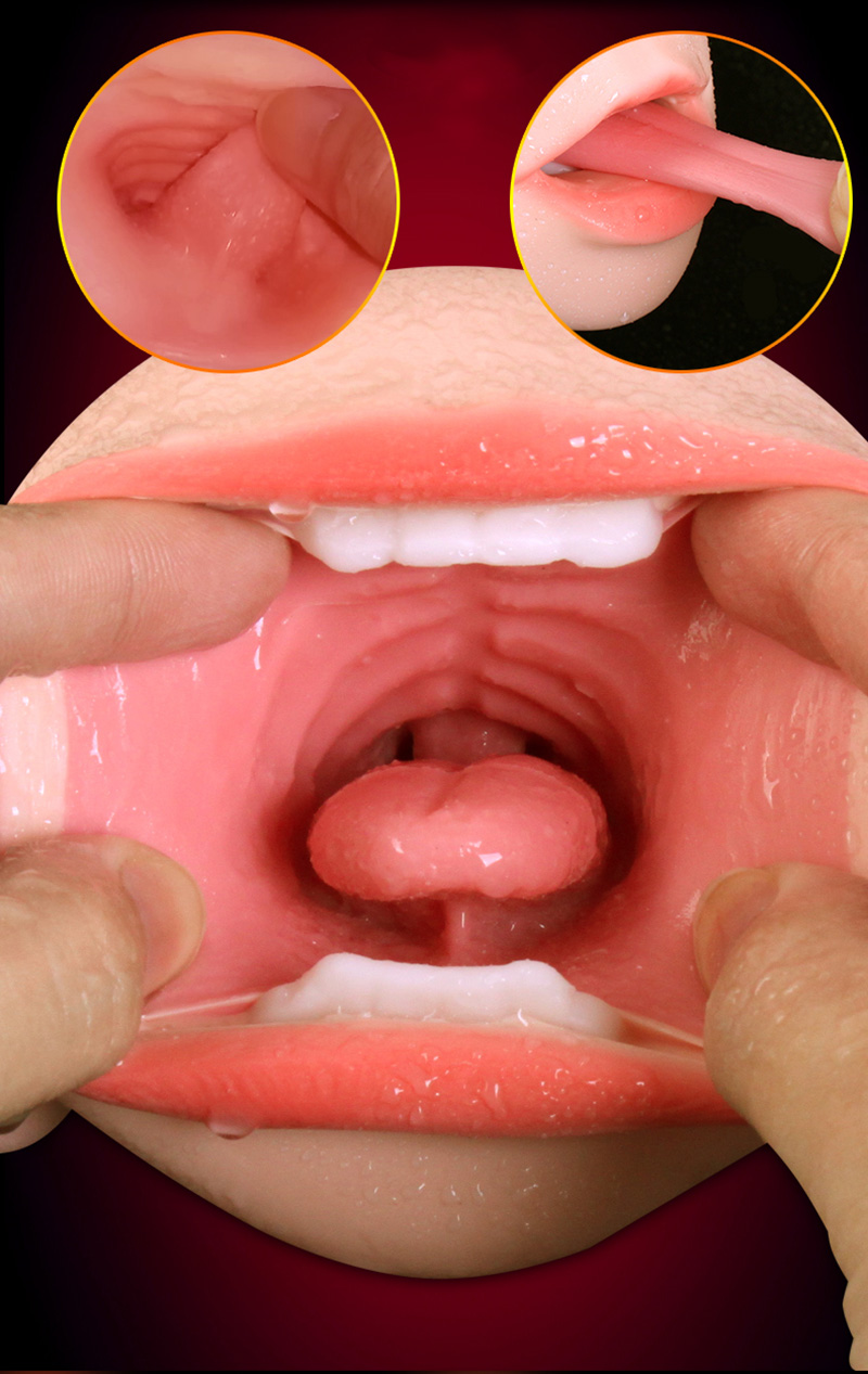 Male Masturbator Cup Realistic Oral Sex Toy Deep Throat Experience Mens Penis Massage Tool - 1