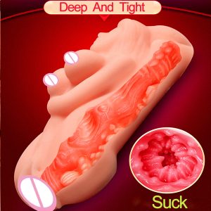 2pcs Mini Pocket Pussy Real Artificial Vagina Man Masturbators Male Aircraft Cup Oral Sex Toys For Men Adult Goods Shop - 2