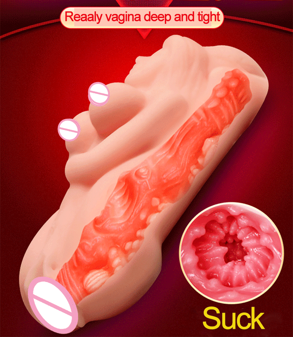 2pcs Male Masturbator Cup Realistic Artificial Vagina Pocket Pussy Oral Sex Toys Adult Pleasure Products For Men - 4