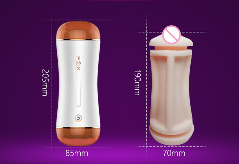 Fox Dual Channel 10mode Realistic Adult Toy Automatic Vibrating Male Masturbation Cup Oral Sex Stimulator For Men - 5