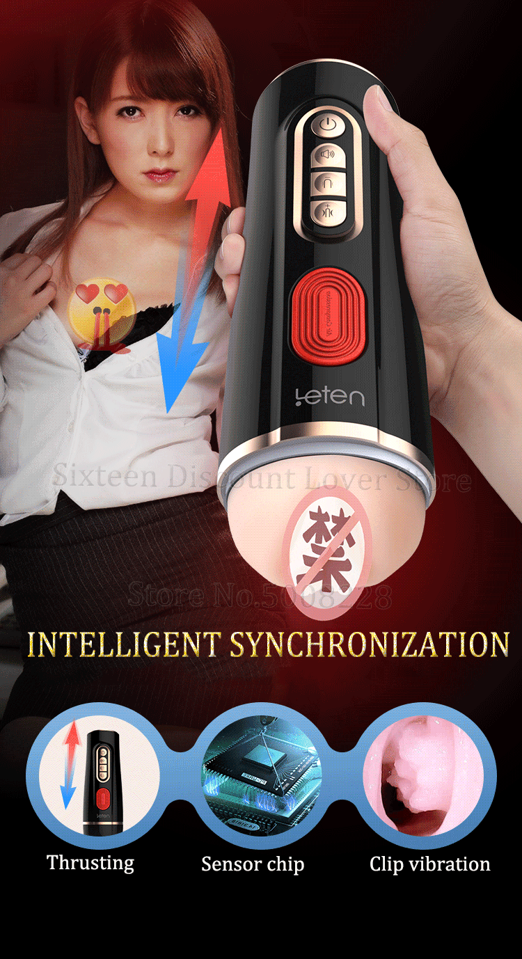 Leten Silicone Male Masturbator Realistic Vibrating Vagina Pocket Pussy Suction Cup Masturbation Machine For Men Adult Sex Toy - 9