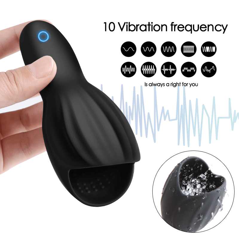 Mens Silicone Vibrator 10 Speed Penis Massager Glans Stimulator Erotic Male Masturbation Toy Aircraft Cup Style - 2