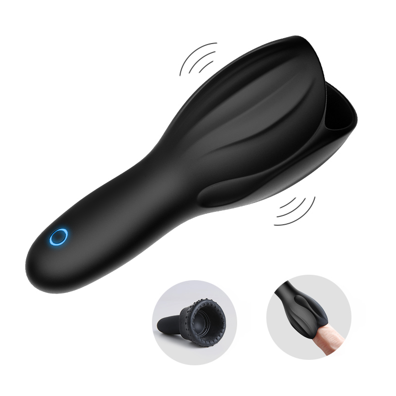 Mens Silicone Vibrator 10 Speed Penis Massager Glans Stimulator Erotic Male Masturbation Toy Aircraft Cup Style - 1