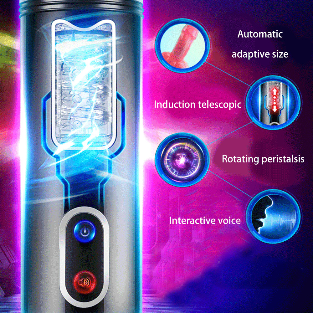 Automatic Male Masturbator Cup With Electric Rotation Suction Realistic Voice Vibrating Dildo For Mens Pleasure - 6