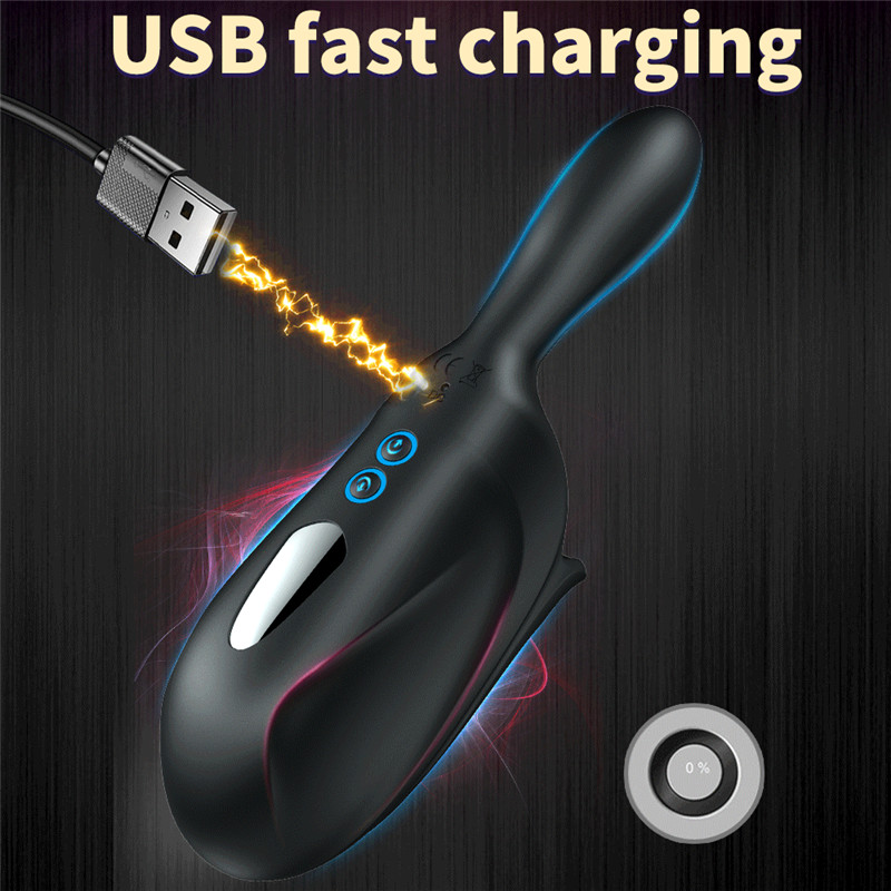 Mens Automatic Electric Penis Pump Vibrator Oral Stimulator Climax Delay Masturbation Cup Toy - 11