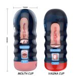 Vagina Mouth Type Sex Cup For Men 18x7cm Male Masturbator Realistic And Oral Vacuum Adult Toy Pocket Pussy - 4