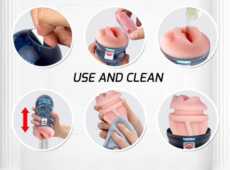 Realistic Male Masturbator Cup 18x7cm Oral Vagina Mouth Design Vacuum Adult Toy Lifelike Pocket Pussy For Men - 19