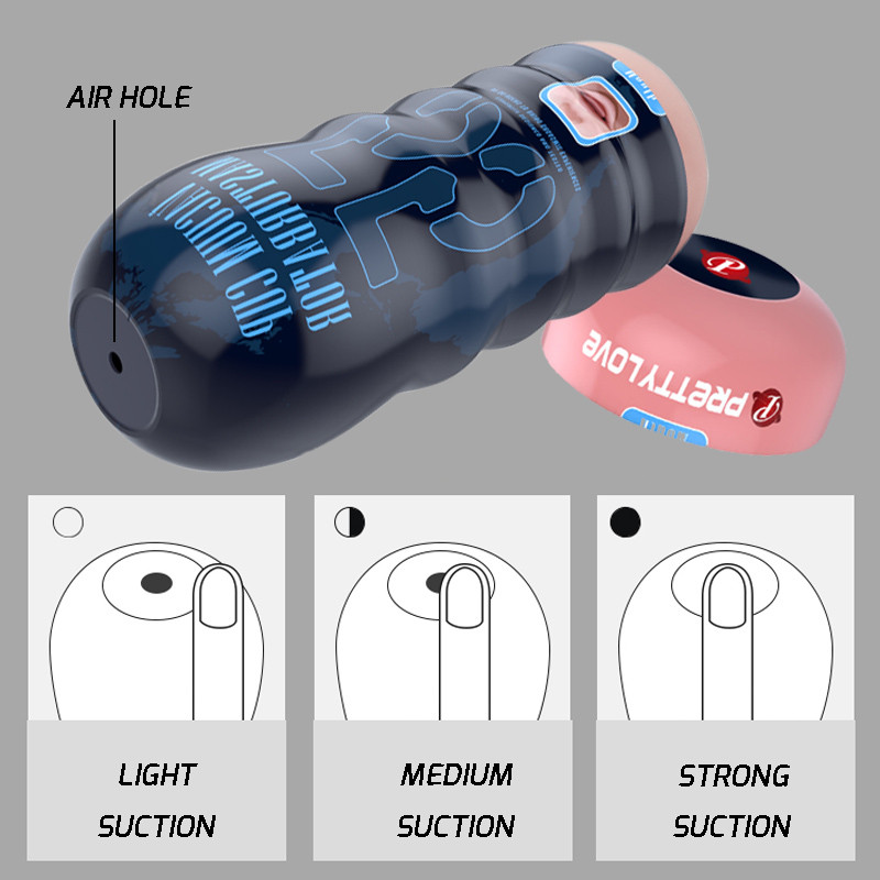 Realistic Male Masturbator Cup 18x7cm Oral Vagina Mouth Design Vacuum Adult Toy Lifelike Pocket Pussy For Men - 14