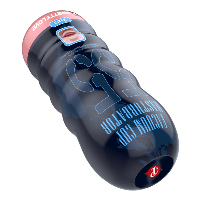Realistic Male Masturbator Cup 18x7cm Oral Vagina Mouth Design Vacuum Adult Toy Lifelike Pocket Pussy For Men - 5