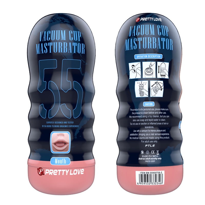 Realistic Male Masturbator Cup 18x7cm Oral Vagina Mouth Design Vacuum Adult Toy Lifelike Pocket Pussy For Men - 2