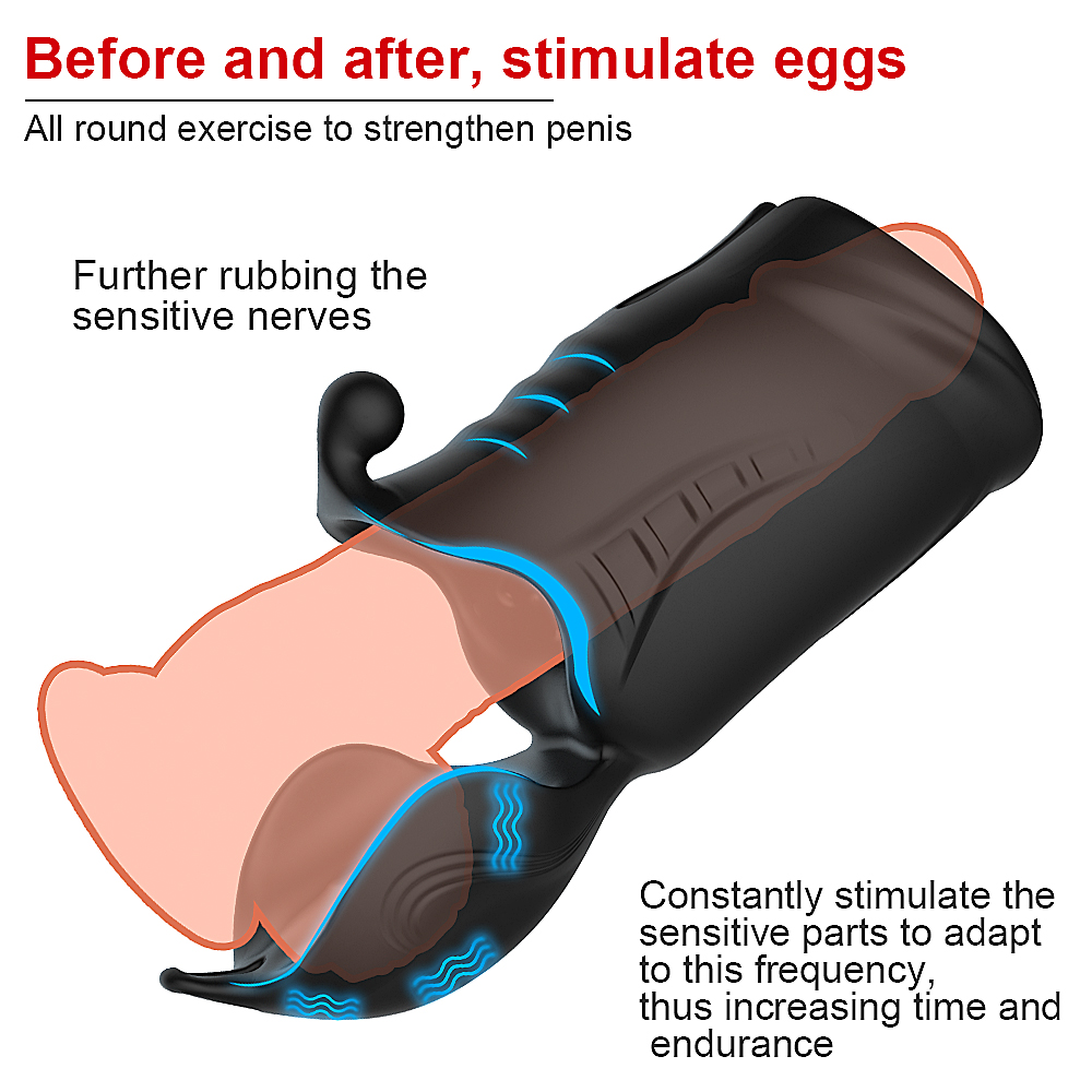 Usb Rechargeable Mens Silicone Masturbator Vibrating Penis Massager Adult Sex Toy For Male Stimulation And Exercise - 2