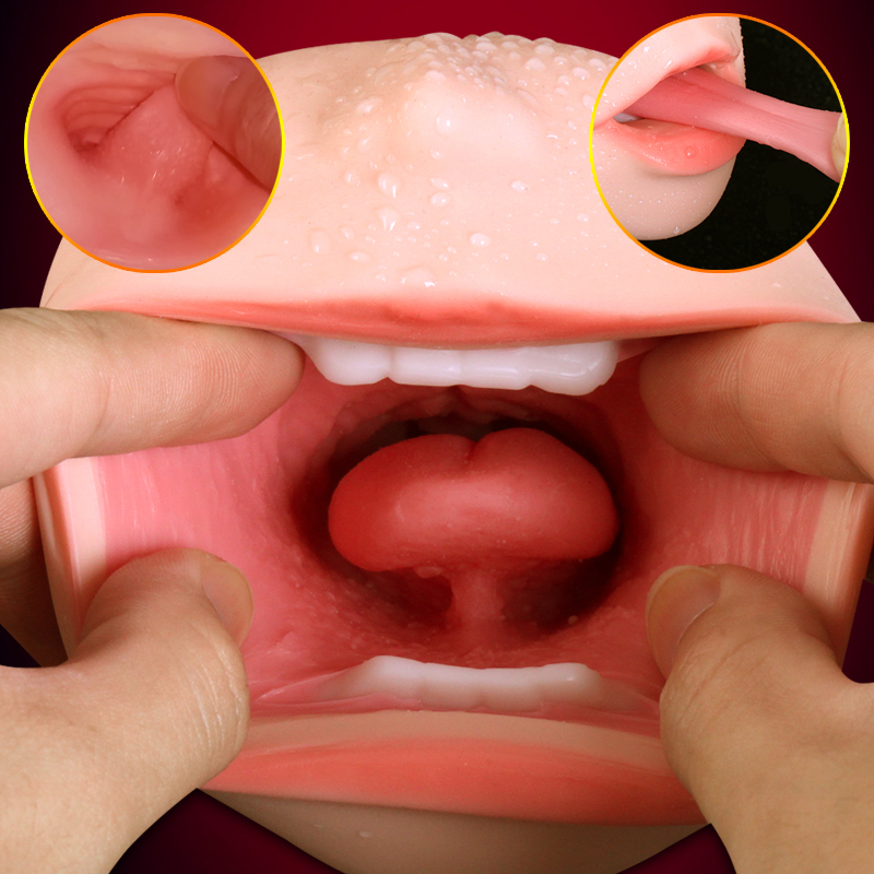3d Realistic Male Masturbator With Deep Throat Tongue Teeth Oral Stimulation Adult Pleasure Toys - 4