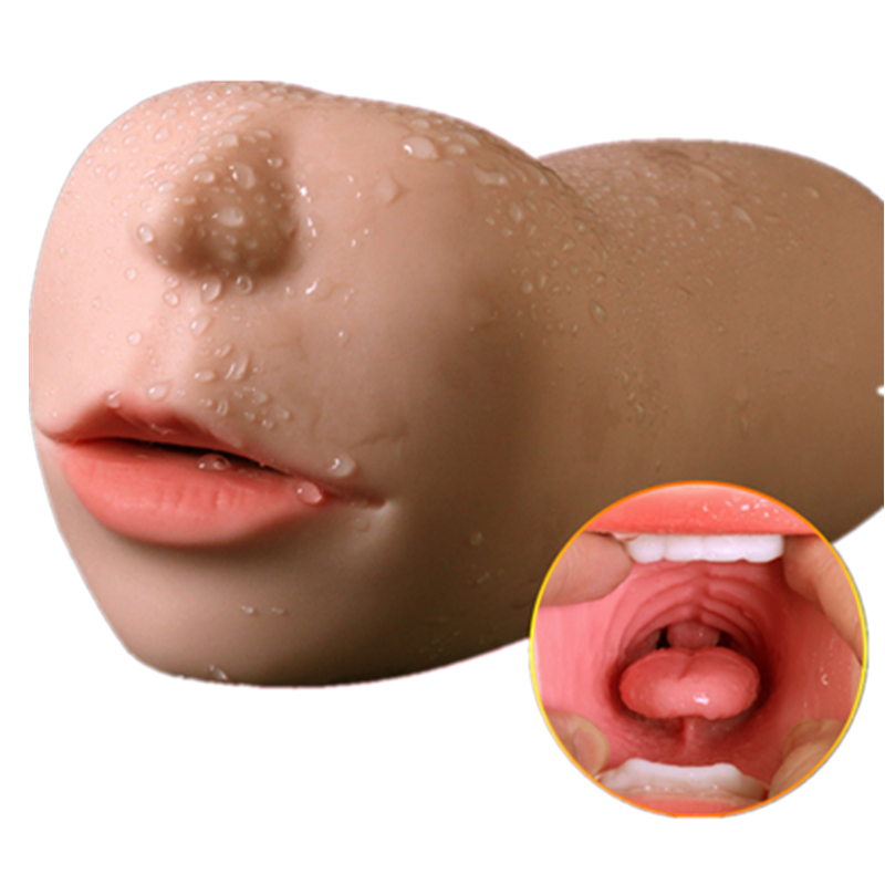 3d Realistic Male Masturbator With Deep Throat Tongue Teeth Oral Stimulation Adult Pleasure Toys - 1