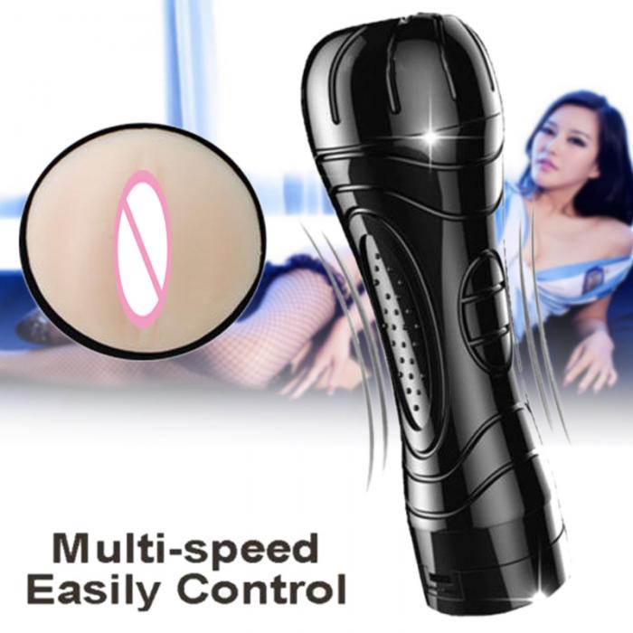 Electric Male Masturbator Realistic Vagina Vibrator Multispeed Penis Massage Machine Sensual Adult Sex Toy For Men - 1