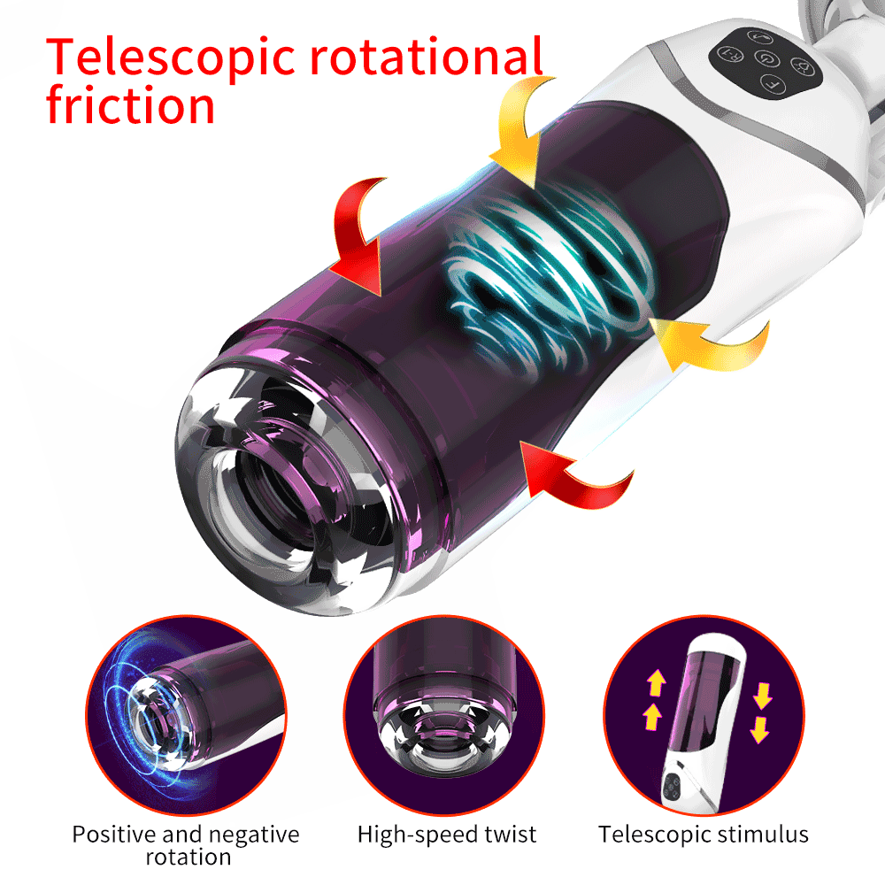 Automatic Male Masturbator Cup Handsfree Telescopic Rotation Piston Motion Penis Sucker Sexual Pleasure Device - 4