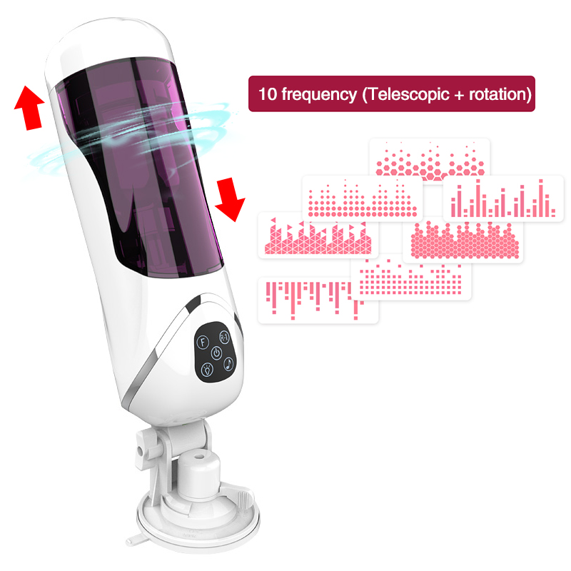 Automatic Male Masturbator Cup Handsfree Telescopic Rotation Piston Motion Penis Sucker Sexual Pleasure Device - 3