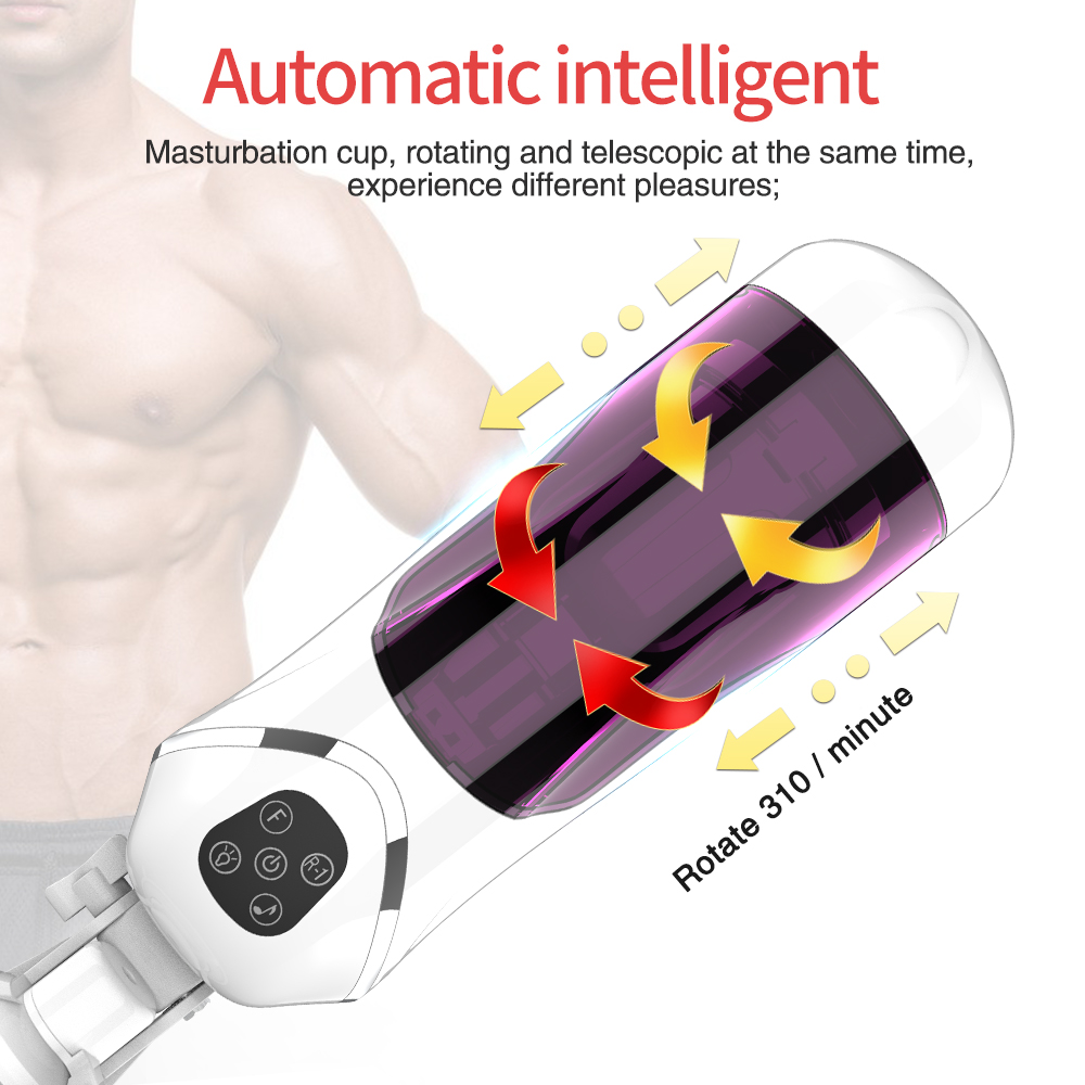 Automatic Male Masturbator Cup Handsfree Telescopic Rotation Piston Motion Penis Sucker Sexual Pleasure Device - 2