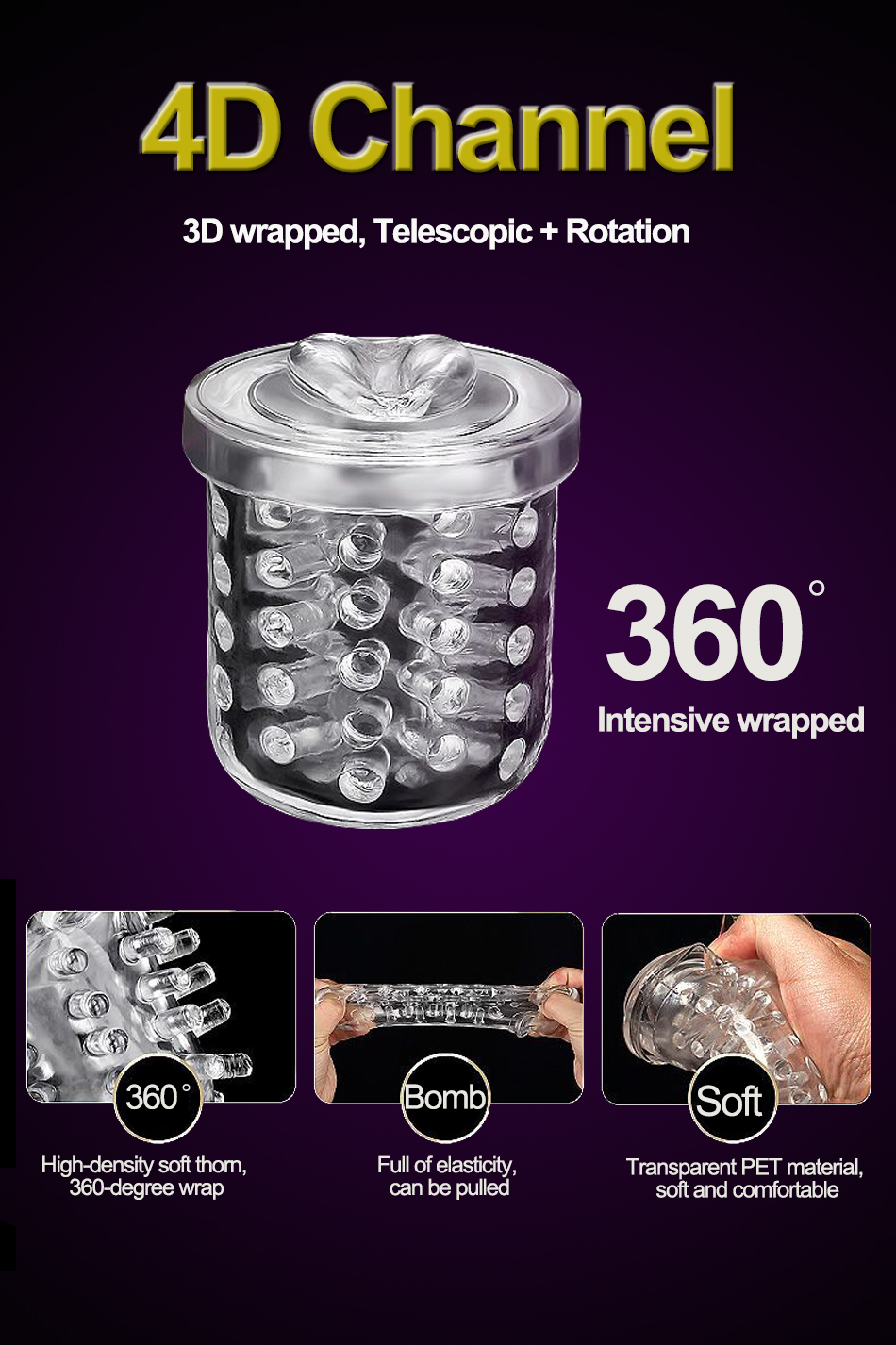 Male Pleasure Device Automatic Highspeed Telescopic Rotating Voicecontrolled Electric Masturbation Cup With Vibrator Function - 5