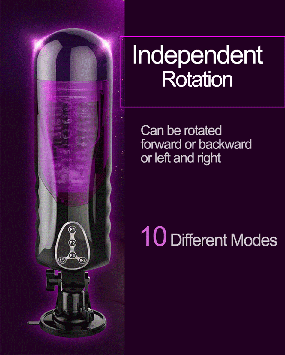 Male Pleasure Device Automatic Highspeed Telescopic Rotating Voicecontrolled Electric Masturbation Cup With Vibrator Function - 4