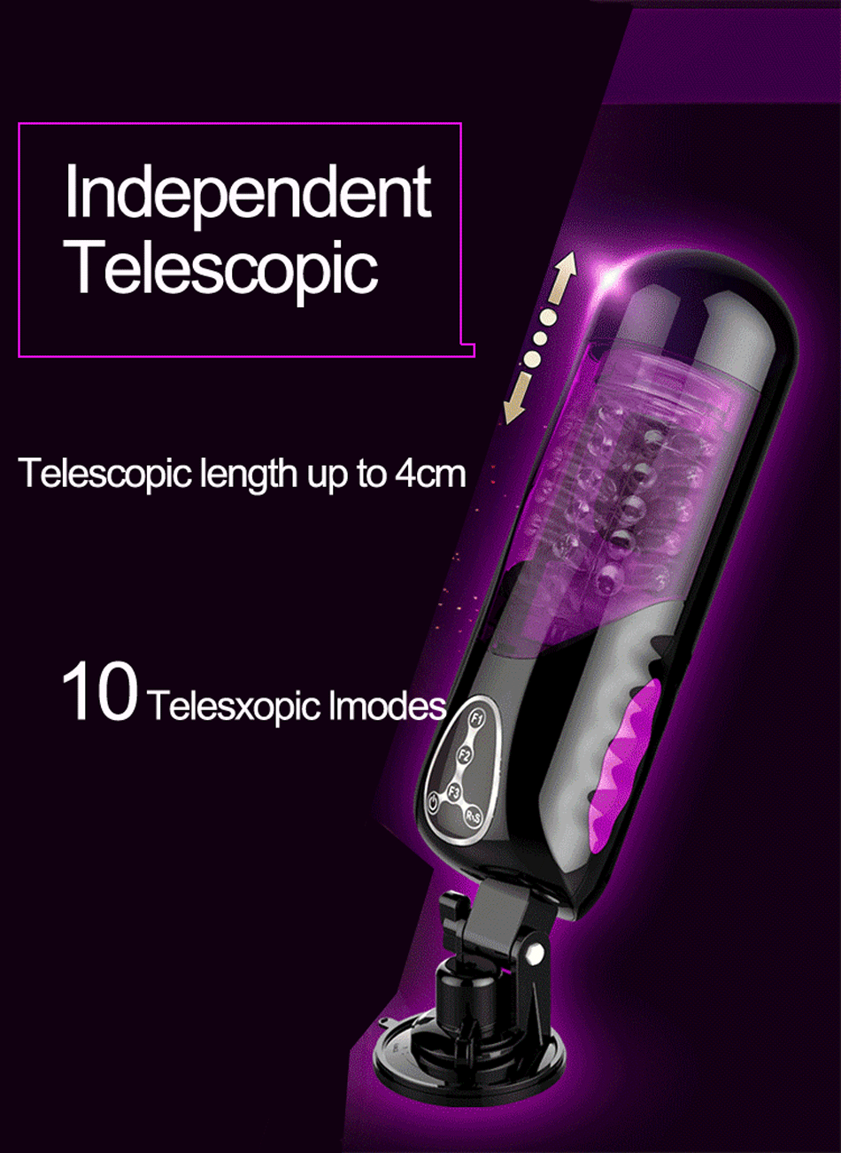 Male Pleasure Device Automatic Highspeed Telescopic Rotating Voicecontrolled Electric Masturbation Cup With Vibrator Function - 2
